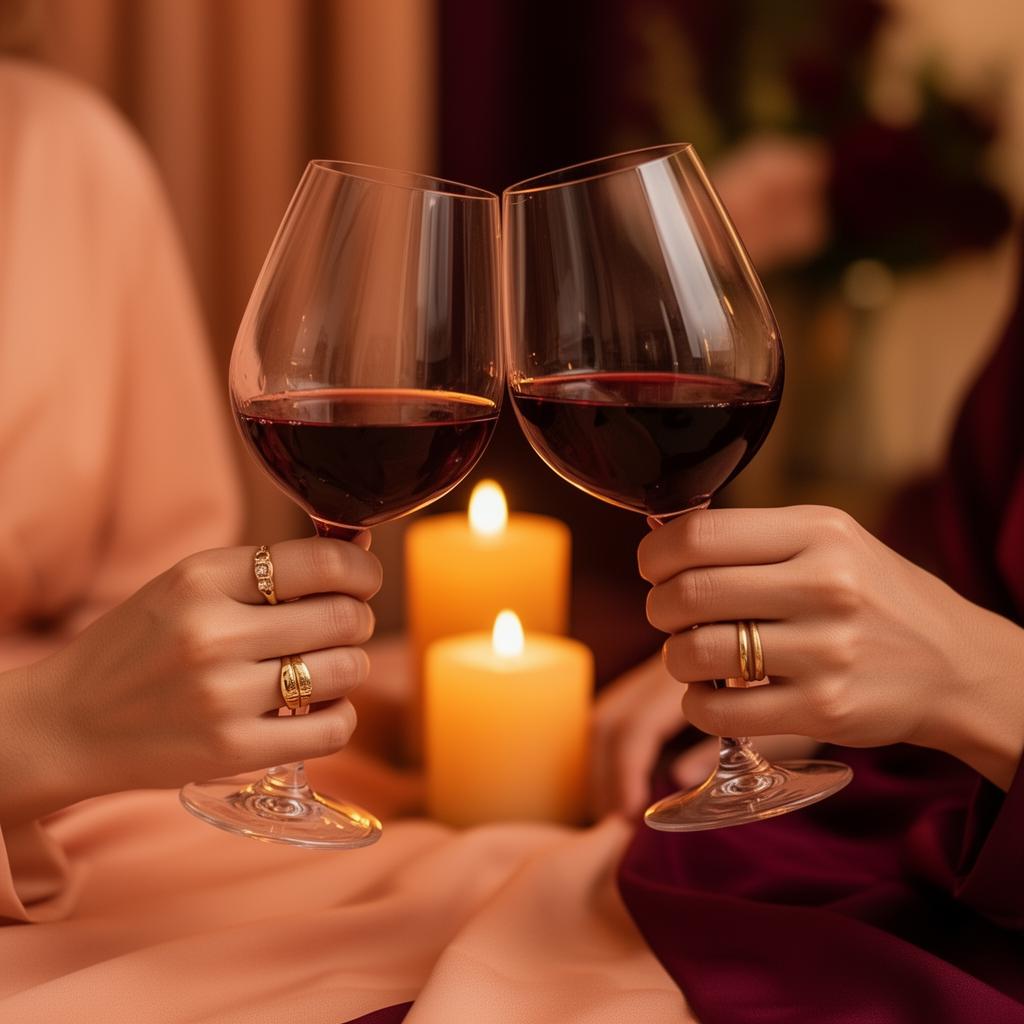 Pahare de vin și inele de aur