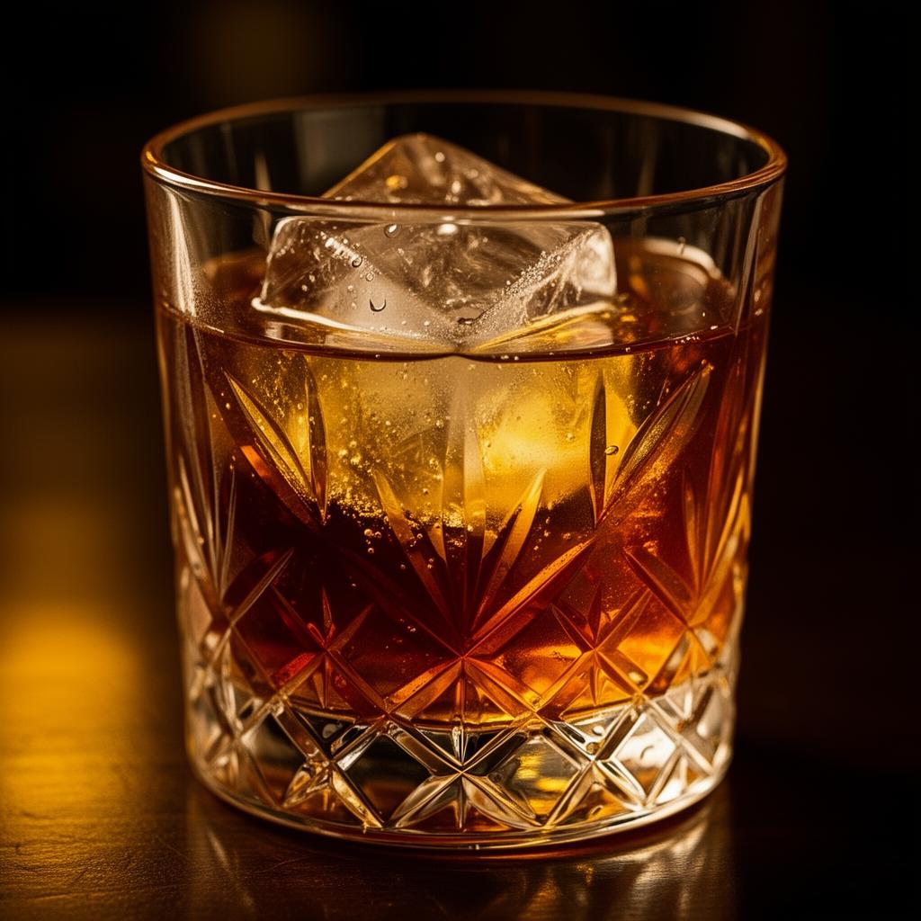 Cocktail amber în pahar de cristal